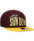 ფოტო #4 პროდუქტის Men's Maroon Arizona State Sun Devils Two-Tone Vintage-Like Wave 9FIFTY Snapback Hat