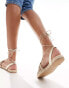 Stradivarius espadrille wedge sandal in gold