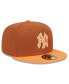 Фото #2 товара Men's Brown/Orange New York Yankees Spring Color Basic Two-Tone 59fifty Fitted Hat