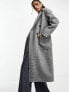 Фото #1 товара Glamorous longline relaxed coat in brushed grey marl