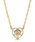 ფოტო #1 პროდუქტის 14K Gold-Dipped Porcelain Rose Heart Necklace