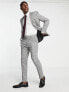 Фото #3 товара Topman skinny check wedding suit trousers in black and white