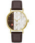 ფოტო #1 პროდუქტის Men's Frank Lloyd Wright "April Showers" Brown Leather Strap Watch 39mm