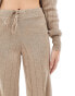 Фото #4 товара ONLY tie waist knitted trousers co-ord in sand