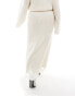 4th & Reckless Plus wool mix tassel edge knitted maxi skirt co-ord in cream