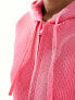 Фото #3 товара Monki knitted zip through cardigan with hood in pink