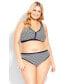 ფოტო #1 პროდუქტის Plus Size Cotton Stripe Thong