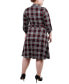 Plus Size 3/4 Sleeve Roll Tab Shirtdress