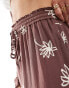 Фото #2 товара Iisla & Bird flower print beach trouser co-ord in brown