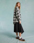 Miss Selfridge oversized check shacket in mono