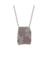 ფოტო #1 პროდუქტის Pink Sapphire & Lab-Grown White Sapphire Pave Floral Pendant Necklace in Sterling Silver by Suzy Levian