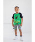 Фото #2 товара Creeper T-Shirt and French Terry Shorts Outfit Set Little Kid to Big Kid