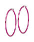 ფოტო #2 პროდუქტის Stainless Steel Polished Pink plated Hoop Earrings