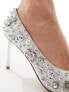 Фото #5 товара Azalea Wang Moon bridal embellished court shoes in silver