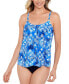 ფოტო #1 პროდუქტის Women's Printed Overlay Tankini Top