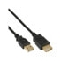 Фото #1 товара InLine USB 2.0 Extension Cable Type A male / female - gold plated - black - 2m