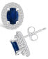 Серьги Macy's Sapphire Halo Stud - фото #1