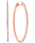 ფოტო #1 პროდუქტის Diamond Medium Skinny Hoop Earrings (1/5 ct. t.w.) in 10k Rose Gold, 1.3"
