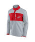 ფოტო #3 პროდუქტის Men's Gray, Red Detroit Red Wings Omni Polar Fleece Quarter-Snap Jacket