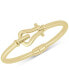 Фото #1 товара Horseshoe Hook Bangle Bracelet in 14k Gold-Plated Sterling Silver