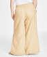 Plus Size Linen-Blend Pull-On Lightweight Wide-Leg Pants, Created for Macy's