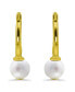ფოტო #2 პროდუქტის White Cultured Pearl Huggie Hoop Earring