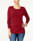 Фото #1 товара Jm Collection Women's Crew Neck Studded Cuff Sweater Beet Red XXL