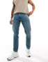 DTT rigid slim fit jeans in mid blue vintage tint