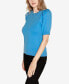 Фото #3 товара Women's Short Puff-Sleeve Embellished Sweater