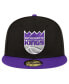 ფოტო #4 პროდუქტის Men's Black, Purple Sacramento Kings 2-Tone 59FIFTY Fitted Hat