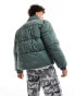 Sixth June padded texture jacket in green