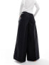 COLLUSION wide leg baggy tailored trousers in black