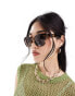 Фото #3 товара & Other Stories oversized square sunglasses in brown tortoise shell