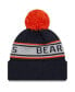 Big Boys Navy Chicago Bears Repeat Cuffed Knit Hat with Pom