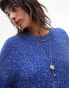 Фото #6 товара Topshop knitted tinsel oversized jumper in blue