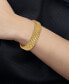 ფოტო #2 პროდუქტის Mesh-Look Wide Bangle Bracelet in 14k Gold-Plated Sterling Silver