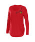 ფოტო #3 პროდუქტის Women's Red Chicago Blackhawks Plus Size Scoop Neck Long Sleeve T-shirt