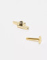 Kingsley Ryan diamante lightening bolt labret earring in gold plated