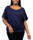 Plus Size Short Sleeve Loose Fitting Dolman Top