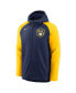 Фото #3 товара Men's Navy and Gold Milwaukee Brewers Authentic Collection Full-Zip Hoodie Performance Jacket