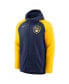 ფოტო #3 პროდუქტის Men's Navy and Gold Milwaukee Brewers Authentic Collection Full-Zip Hoodie Performance Jacket