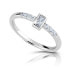 Silver engagement ring with zircons M01015