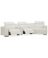 Фото #16 товара Jenneth 4Pc Leather Cuddler Sectional with 2 Power Recliners, Created for Macy's