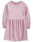 Kid Long-Sleeve Velour Dress 12