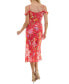 Фото #2 товара Juniors' Floral-Print Burnout Off-the-Shoulder Dress