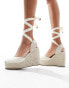 ASOS DESIGN Tyra closed toe wedges in natural linen