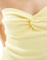 River Island knot bandeau top in light yellow