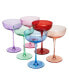 Colored Coupe Glasses, Set of 6