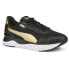 Puma R78 Voyage Distressed Lace Up Womens Black, Gold Sneakers Casual Shoes 386