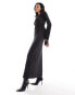 Фото #2 товара NA-KD rib knit maxi dress in black